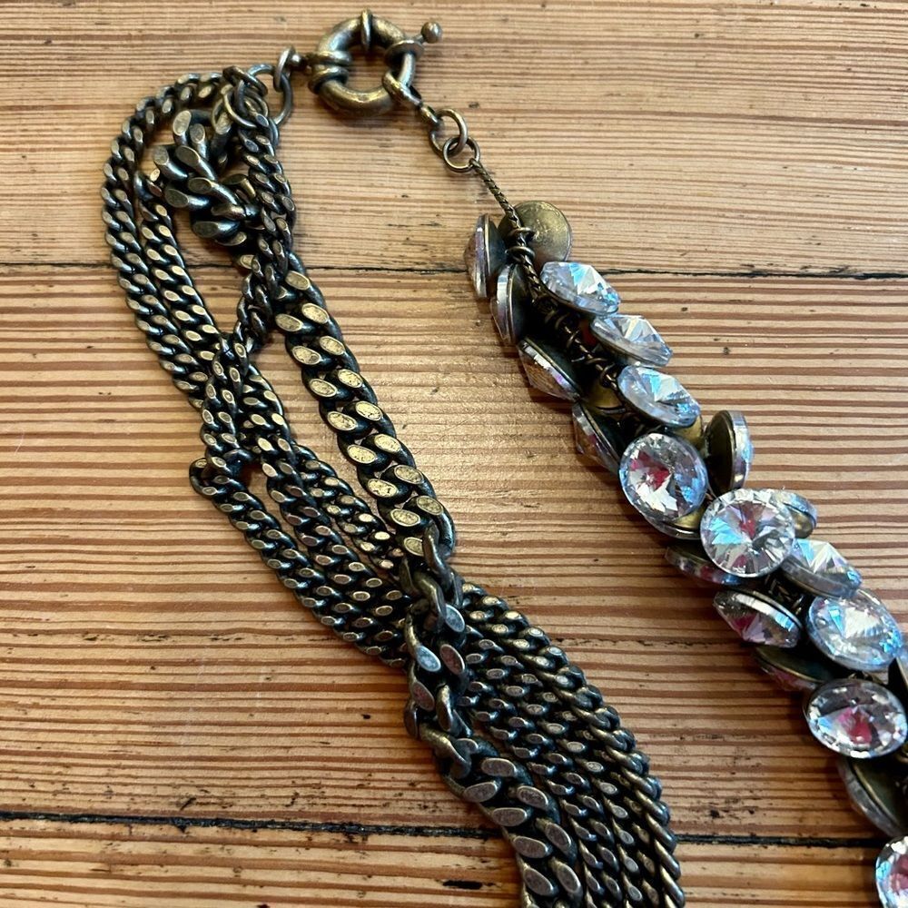 Madewell crystal, curb chain asymmetrical necklace. - Picture 5 of 10